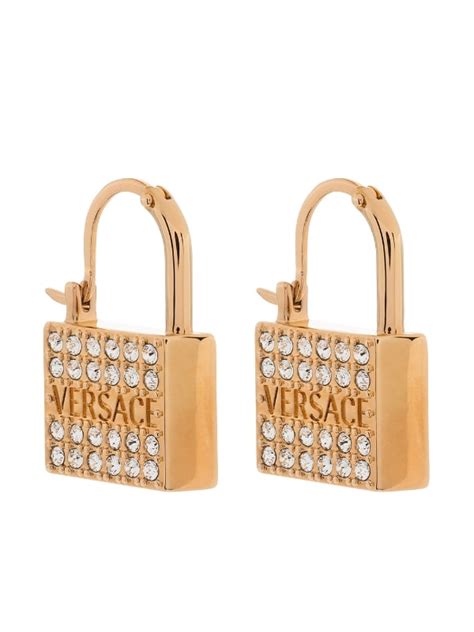 versace gold padlock earrings